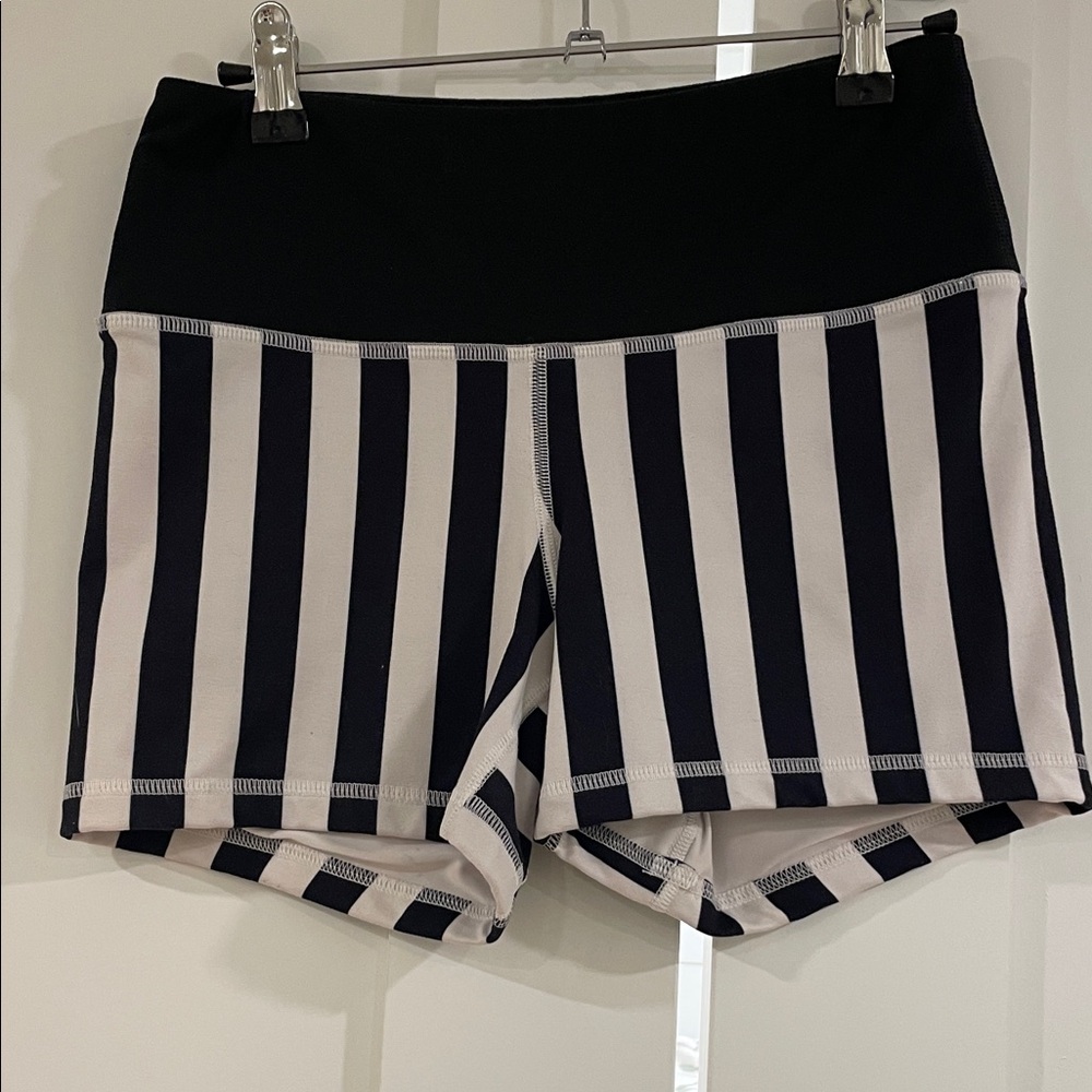 Fleo Black and White Striped Shorts